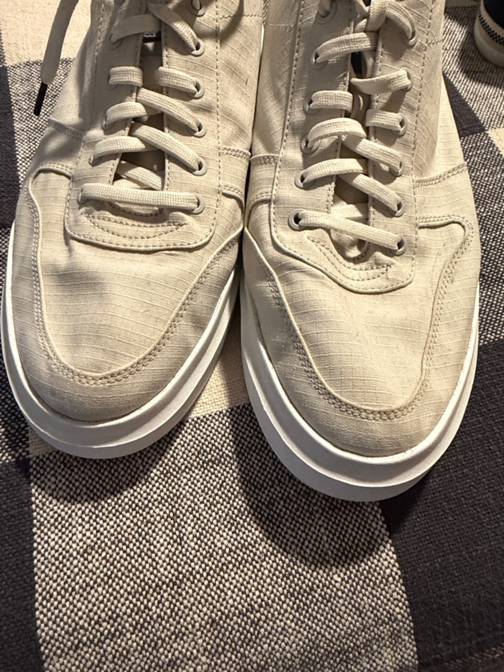 Cole Haan Men’s Off-White Canvas Lace-Up Sneakers - Picture 6 of 7
